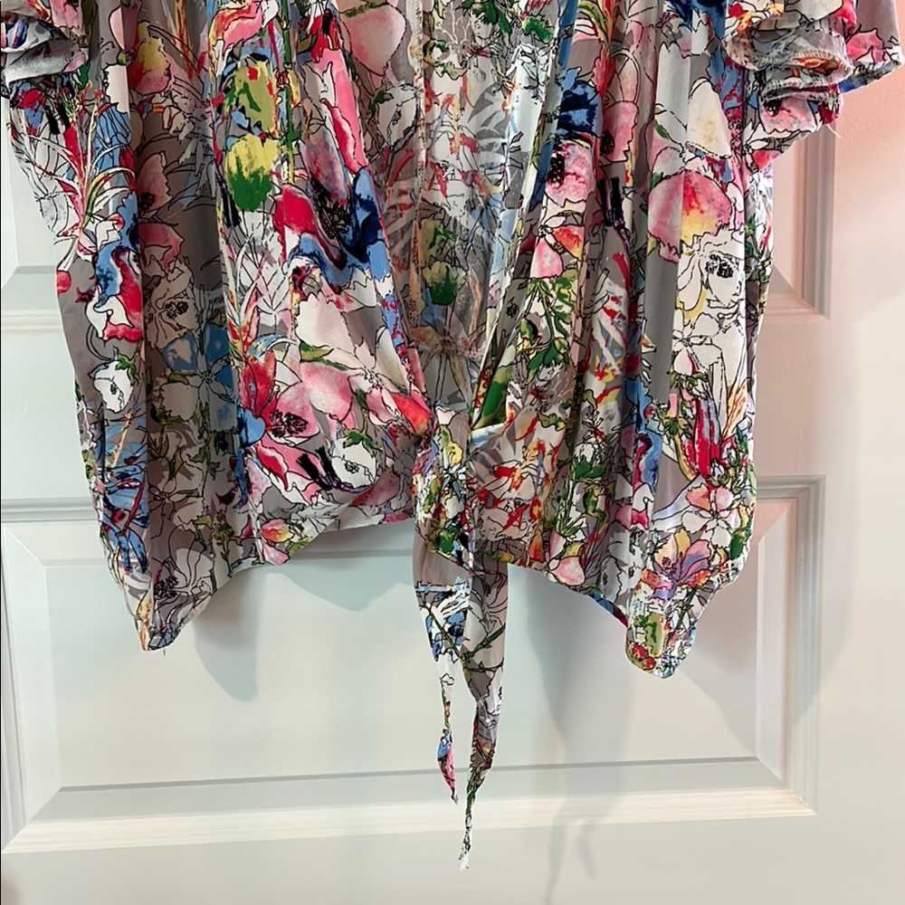 Floral Multicolor Kimono Top - Picture 2 of 5